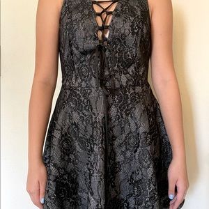 "Papaya Black Floral Dress"